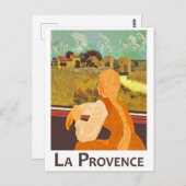 Provence Landschaft durch den Fensterzug Postkarte (Vorne/Hinten)