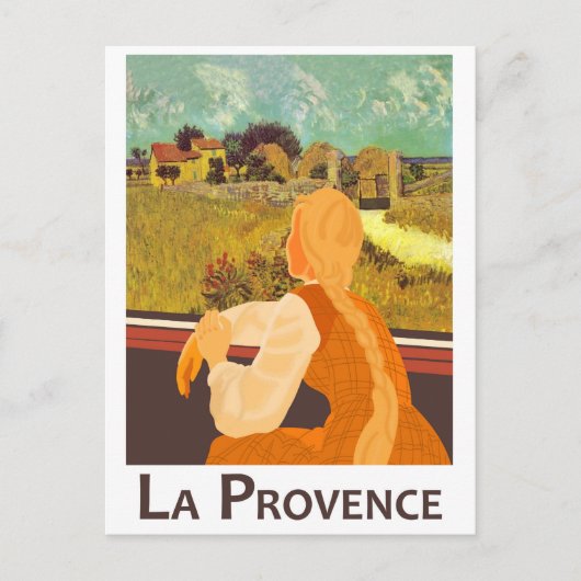 Provence Landschaft durch den Fensterzug Postkarte (Vorderseite)