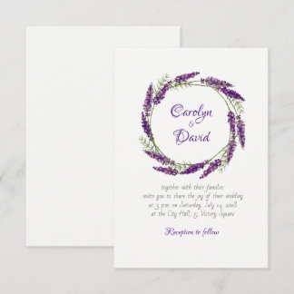 Provence lavander violet Hochzeit Einladung
