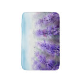 Provence Lavendel: Vintages Wasserfarbfeld Badematte (Vorderseite Vertikal)