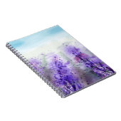 Provence Lavendel: Vintages Wasserfarbfeld Notizblock (Rechte Seite)