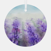Provence Lavendel: Vintages Wasserfarbfeld Ornament Aus Glas (Rückseite)