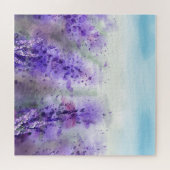 Provence Lavendel: Vintages Wasserfarbfeld Puzzle (Horizontal)