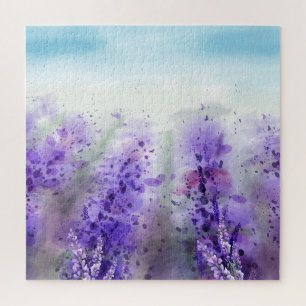Provence Lavendel: Vintages Wasserfarbfeld Puzzle