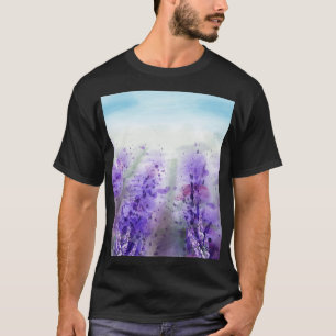 Provence Lavendel: Vintages Wasserfarbfeld T-Shirt