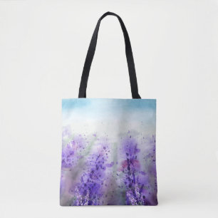 Provence Lavendel: Vintages Wasserfarbfeld Tasche
