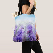 Provence Lavendel: Vintages Wasserfarbfeld Tasche (Von Nahem)