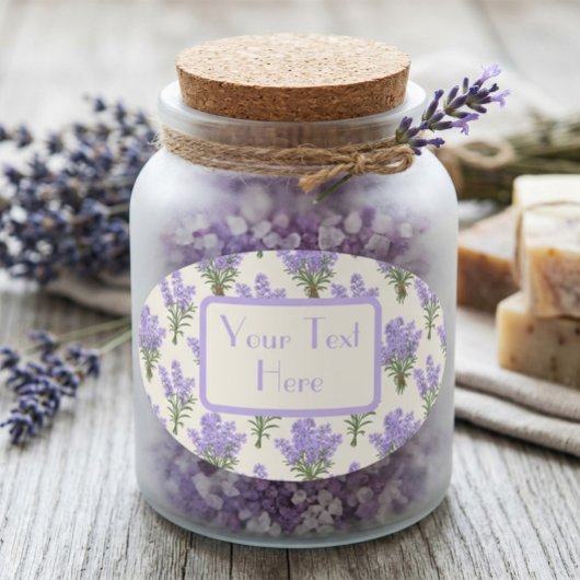 Provence Lavender Bunches Ovaler Aufkleber