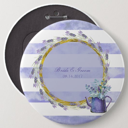 Provence Lavender Lila Blume Blumenzehen Button (Vorne & Hinten)