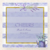 Provence Lavender Lila Blume Hochzeit Cheers Glasuntersetzer (Vorderseite)