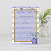 Provence Lavender Lila Blume Hochzeit Einladung (Stehend Vorderseite)