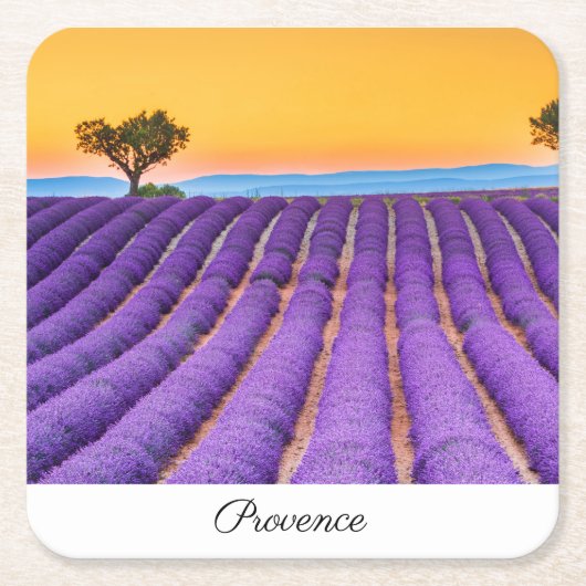 Provence Rechteckiger Pappuntersetzer (Vorderseite)
