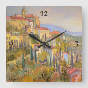 Provence Retreat Wall Clock Quadratische Wanduhr