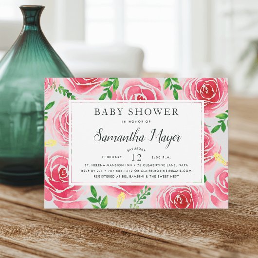 Provence Rose Kinderdusche Einladung