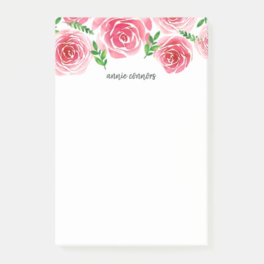 Provence-Rose | PERSONALISIERT Post-it Klebezettel (Vorderseite)