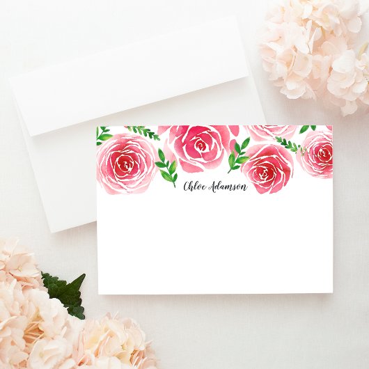 Provence Rose Personalisiert Stationery Flat Card Mitteilungskarte