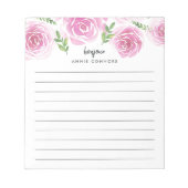 Provence-Rose | Rosa Personalisierte Linde Notizblock (Vorderseite)
