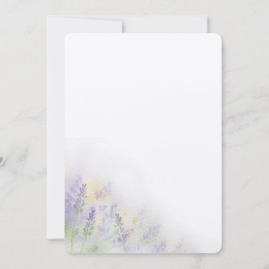Provence-Wasserfarbe-Hochzeits-Einladung Einladung (Rückseite)