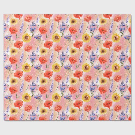 Provence-Wildblumen Geschenkpapier (Flach)