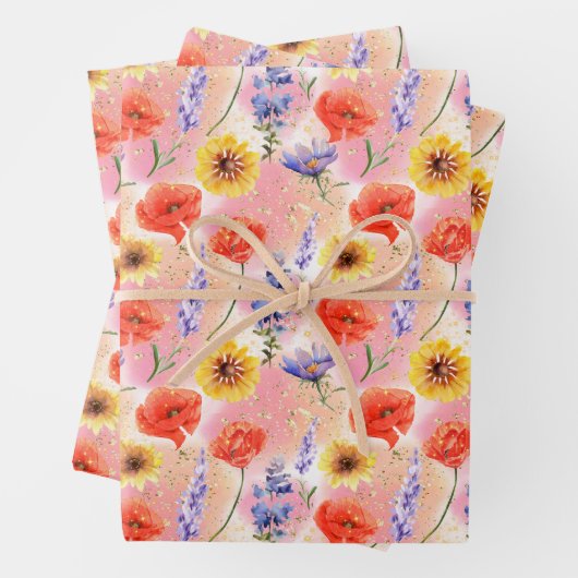 Provence-Wildblumen Geschenkpapier Set (Beispiel)
