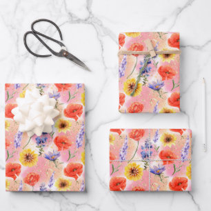 Provence-Wildblumen Geschenkpapier Set