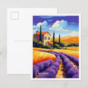 Provenz Frankreich Vintage-Reiseillustration Postkarte