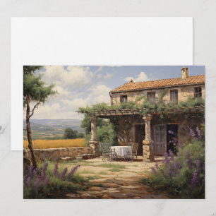 Provenzalische Französische Landhaus-Schloss-Kunst Feiertagskarte