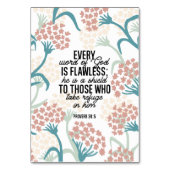 Proverb 30:5 Bibelverse-Tafel Tischnummer (Vorderseite)