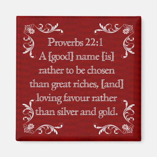 PROVERBEN 22:1 MAGNET (Vorne)