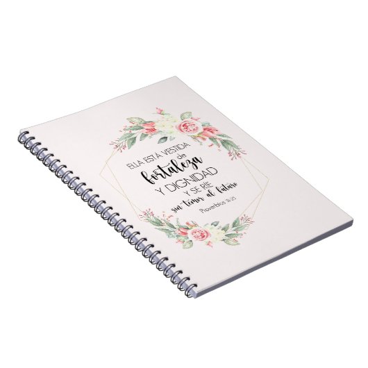 proverbios 31 25 Libreta con espiral Notizblock (Rechte Seite)