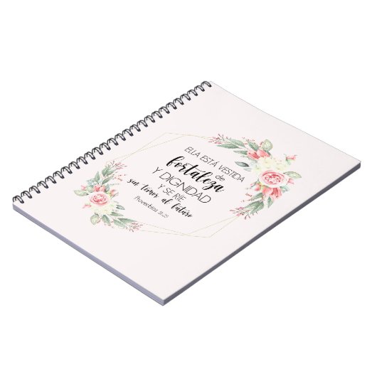 proverbios 31 25 Libreta con espiral Notizblock (Linke Seite)