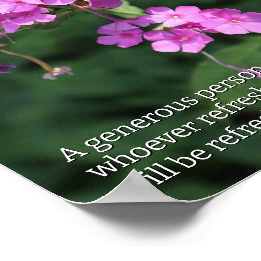 Proverbs 11:25 Pink Phlox Christian Poster (Ecke)