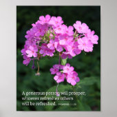 Proverbs 11:25 Pink Phlox Christian Poster (Vorne)