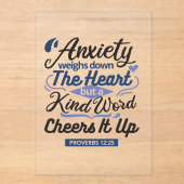 Proverbs 12:25 Bible Verse – Kind Word Art Acryleinladungen (Vorderseite)