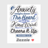 Proverbs 12:25 Bible Verse – Kind Word Art Aufkleber (Blatt)