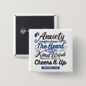 Proverbs 12:25 Bible Verse – Kind Word Art Button (Vorne & Hinten)