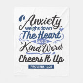 Proverbs 12:25 Bible Verse – Kind Word Art Fleecedecke (Vorderseite)