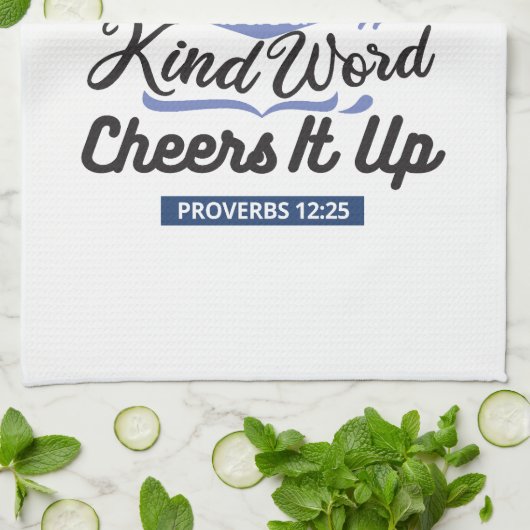 Proverbs 12:25 Bible Verse – Kind Word Art Geschirrtuch (Gefaltet)