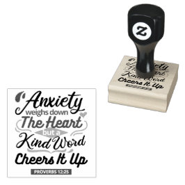 Proverbs 12:25 Bible Verse – Kind Word Art Gummistempel