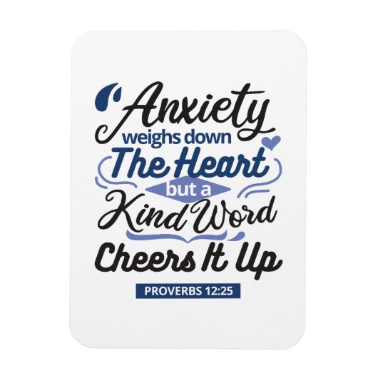 Proverbs 12:25 Bible Verse – Kind Word Art Magnet (Vertikal)