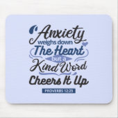 Proverbs 12:25 Bible Verse – Kind Word Art Mousepad (Vorne)