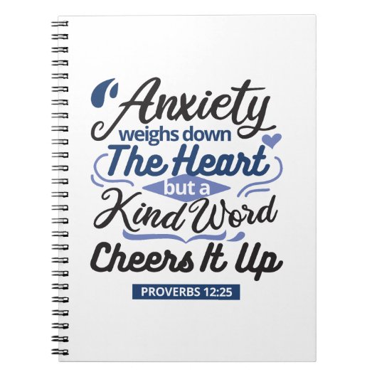 Proverbs 12:25 Bible Verse – Kind Word Art Notizblock (Vorderseite)