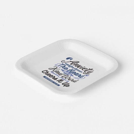 Proverbs 12:25 Bible Verse – Kind Word Art Pappteller (Gewinkelt)