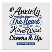 Proverbs 12:25 Bible Verse – Kind Word Art Poster (Vorderseite)