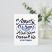 Proverbs 12:25 Bible Verse – Kind Word Art Postkarte (Stehend Vorderseite)