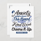 Proverbs 12:25 Bible Verse – Kind Word Art Postkarte (Vorne/Hinten)
