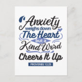 Proverbs 12:25 Bible Verse – Kind Word Art Postkarte (Vorderseite)