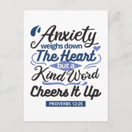 Proverbs 12:25 Bible Verse – Kind Word Art Postkarte
