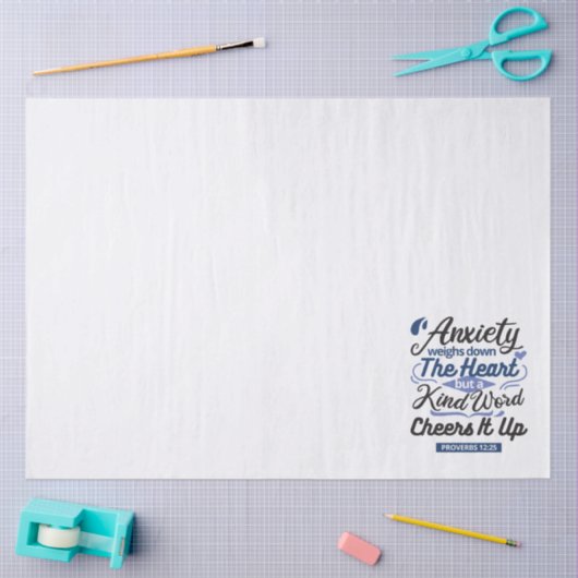 Proverbs 12:25 Bible Verse – Kind Word Art Seidenpapier (Basteln)