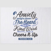 Proverbs 12:25 Bible Verse – Kind Word Art Seidenpapier (Vorderseite)